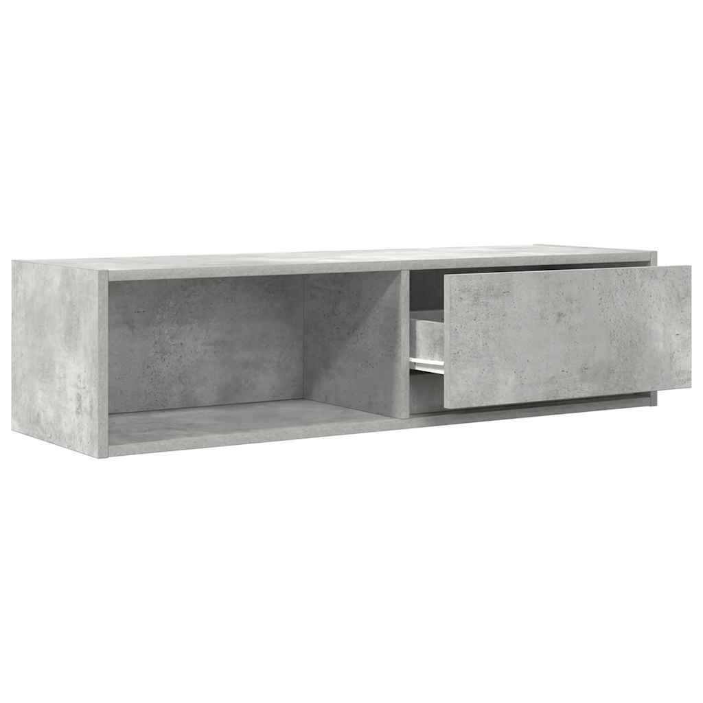 Tv-meubel 100x31x25,5 cm bewerkt hout betongrijs