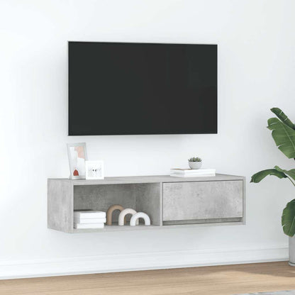 Tv-meubel 100x31x25,5 cm bewerkt hout betongrijs