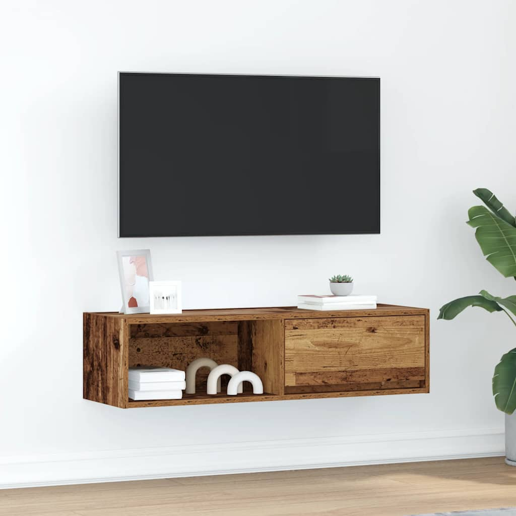 Tv-meubel 100x31x25,5 cm bewerkt hout oud hout