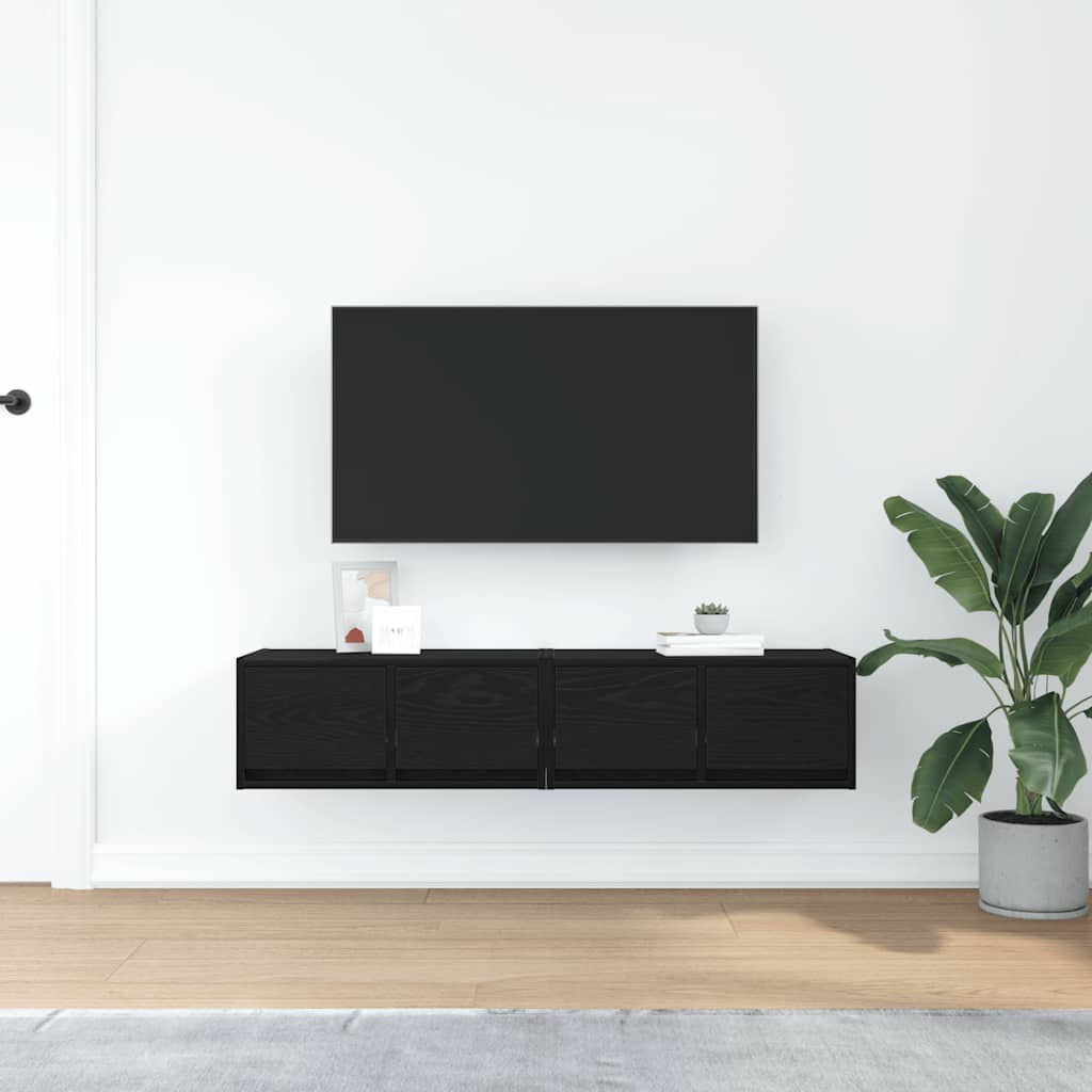 Tv-kasten 60x31x25,5 cm spaanplaat zwart eikenkleurig