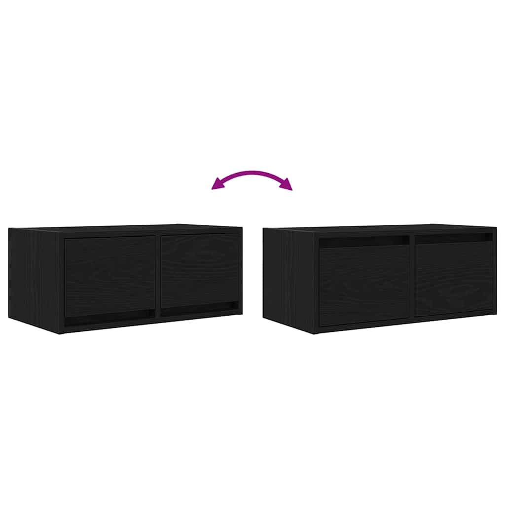 Tv-kasten 60x31x25,5 cm spaanplaat zwart eikenkleurig