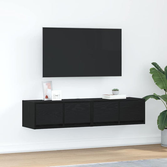 Tv-kasten 60x31x25,5 cm spaanplaat zwart eikenkleurig