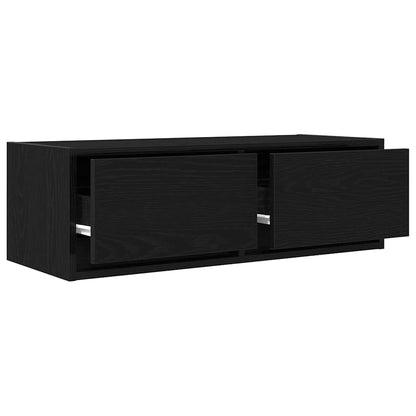 Tv-kasten 2 st 80x31x25,5 cm spaanplaat zwart eikenkleurig