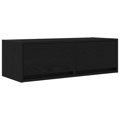 Tv-kasten 2 st 80x31x25,5 cm spaanplaat zwart eikenkleurig