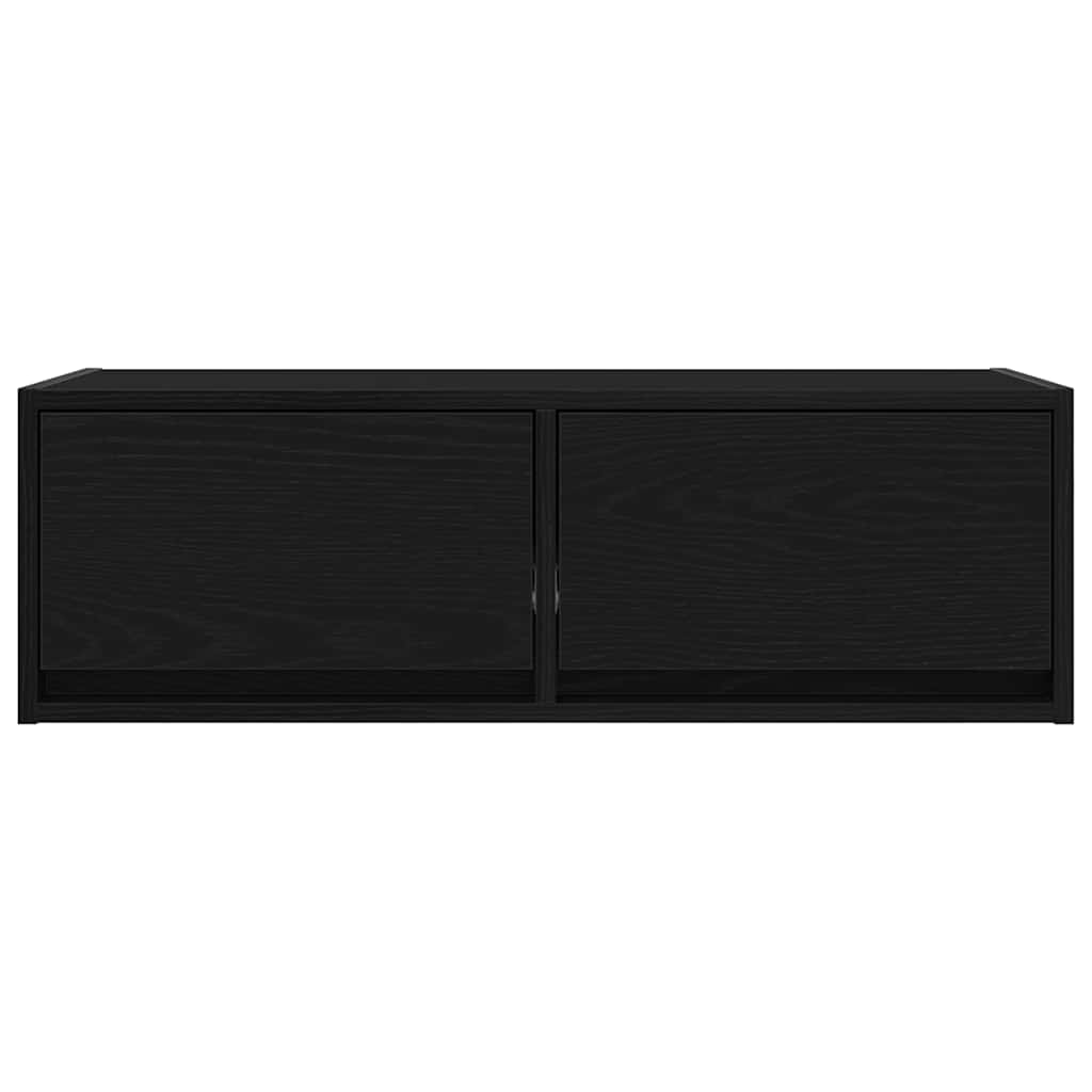 Tv-kasten 2 st 80x31x25,5 cm spaanplaat zwart eikenkleurig