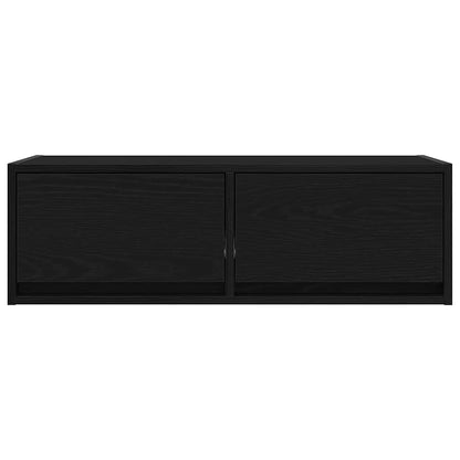 Tv-kasten 2 st 80x31x25,5 cm spaanplaat zwart eikenkleurig