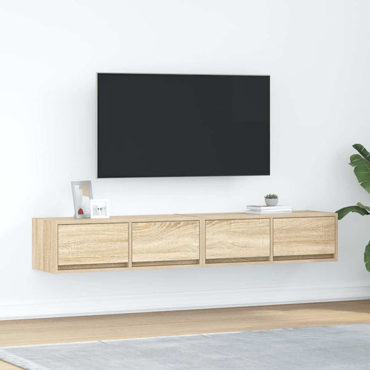 Tv-meubels 2 st 80x31x25,5 cm bewerkt hout sonoma eikenkleurig