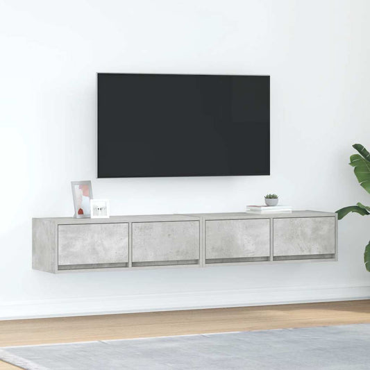 Tv-meubels 2 st 80x31x25,5 cm bewerkt hout betongrijs