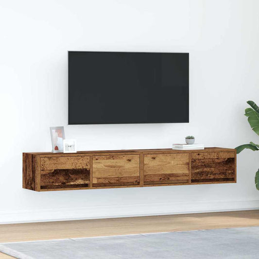 Tv-meubels 2 st 80x31x25,5 cm bewerkt hout oud houtkleurig