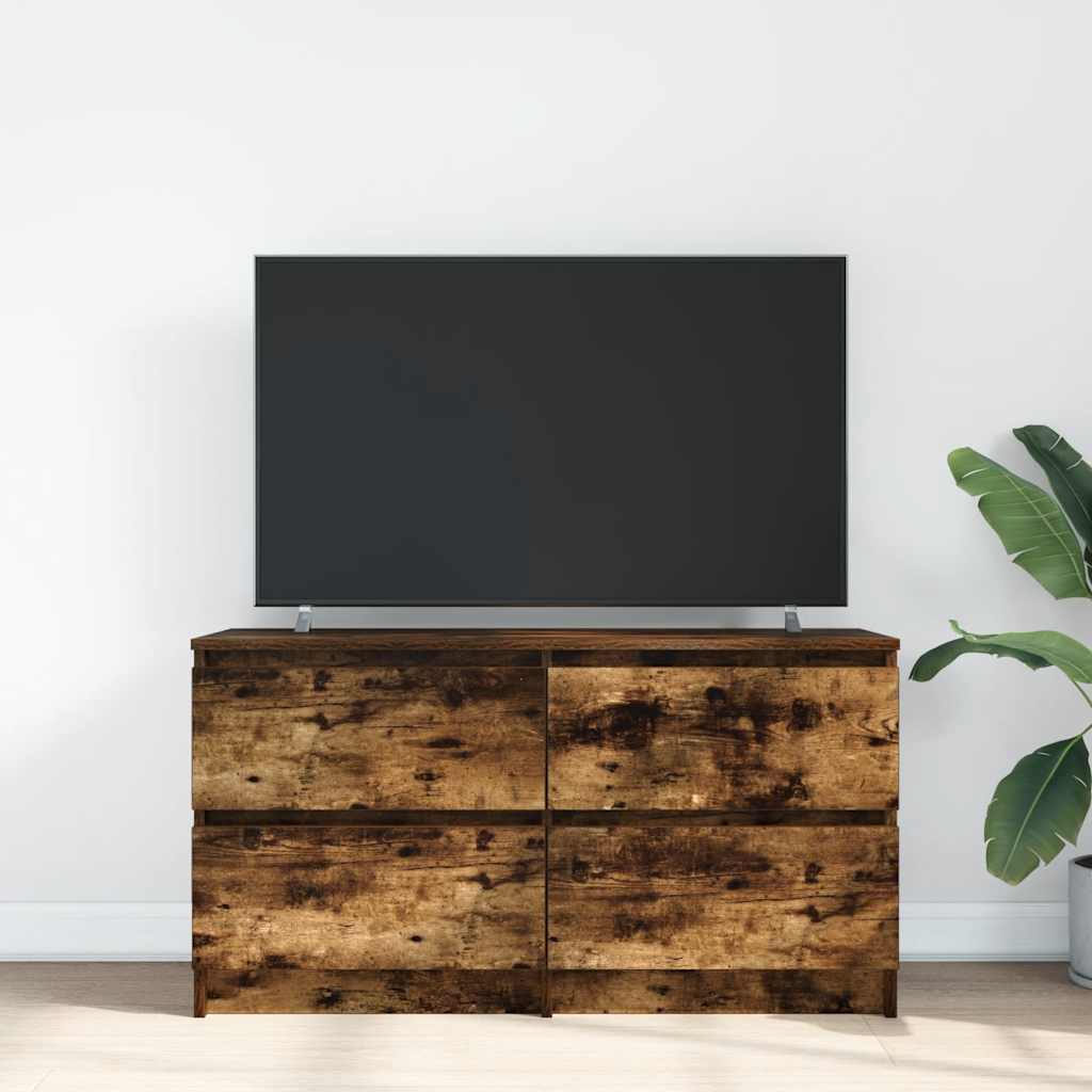 Tv-meubel 100x35x54 cm bewerkt hout gerookt eikenkleurig