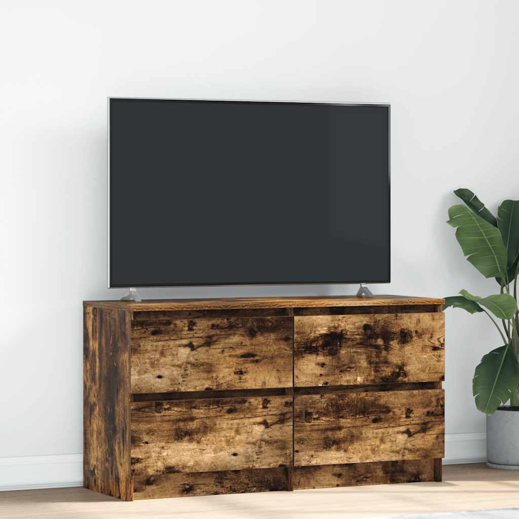 Tv-meubel 100x35x54 cm bewerkt hout gerookt eikenkleurig