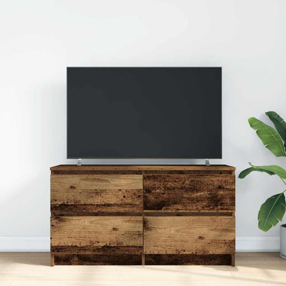 Tv-meubel 100x35x54 cm bewerkt hout oud houtkleurig