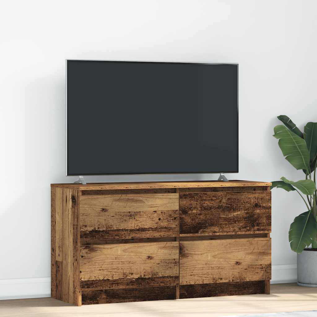 Tv-meubel 100x35x54 cm bewerkt hout oud houtkleurig