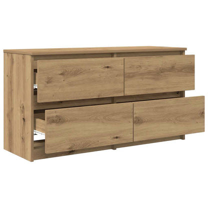 Tv-meubel 100x35x54 cm bewerkt hout artisanaal eikenkleurig