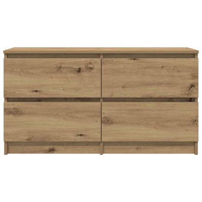 Tv-meubel 100x35x54 cm bewerkt hout artisanaal eikenkleurig