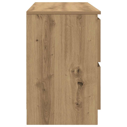 Tv-meubel 100x35x54 cm bewerkt hout artisanaal eikenkleurig