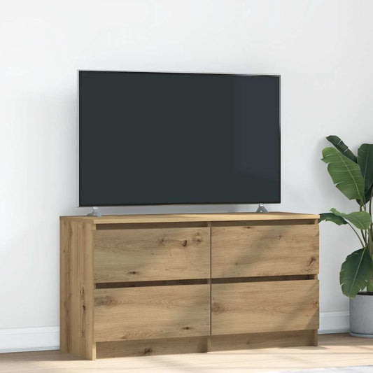 Tv-meubel 100x35x54 cm bewerkt hout artisanaal eikenkleurig