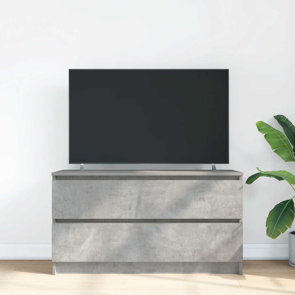 Tv-meubel 100x35x54 cm bewerkt hout betongrijs