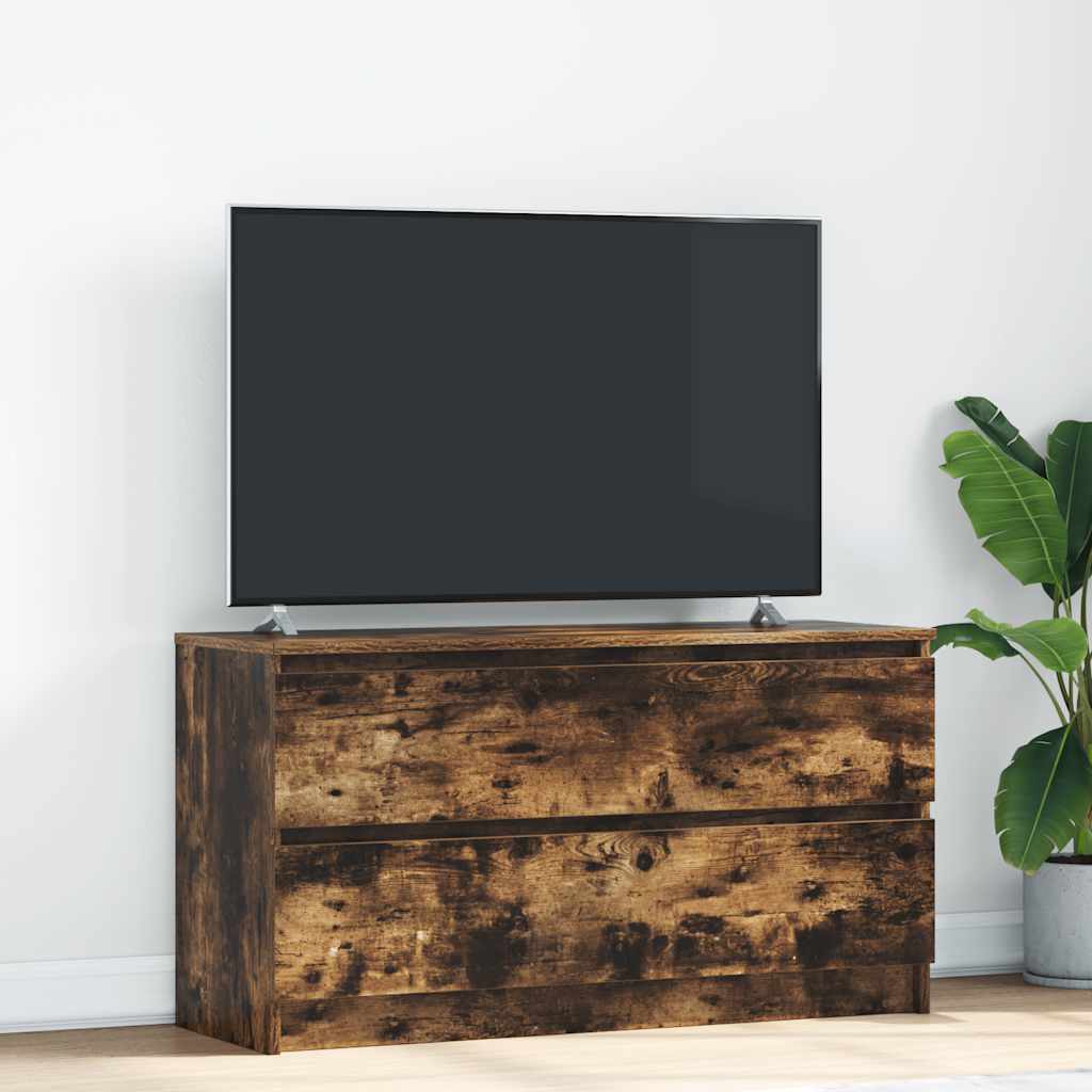 Tv-meubel 100x35x54 cm bewerkt hout gerookt eikenkleurig