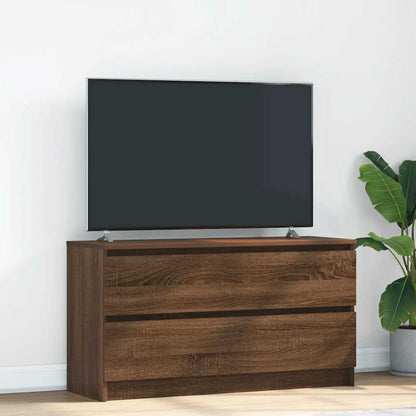 Tv-meubel 100x35x54 cm bewerkt hout bruin eikenkleur