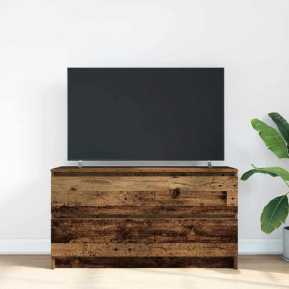 Tv-meubel 100x35x54 cm bewerkt hout oud houtkleurig