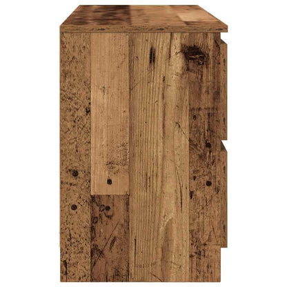 Tv-meubel 100x35x54 cm bewerkt hout oud houtkleurig