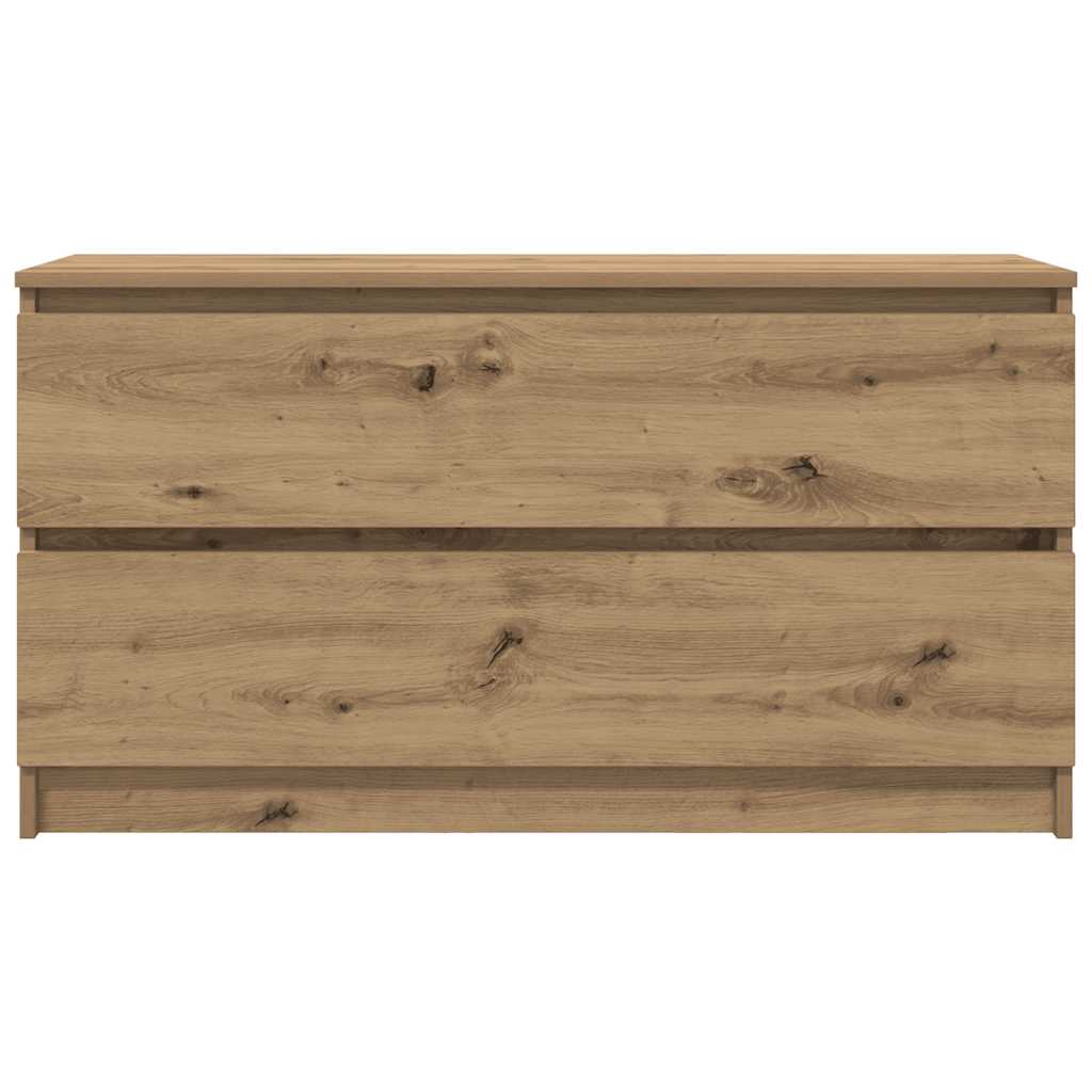 Tv-meubel 100x35x54 cm bewerkt hout artisanaal eikenkleurig