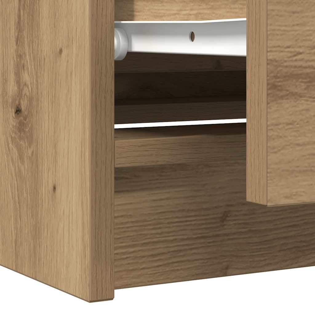 Tv-meubel 100x35x54 cm bewerkt hout artisanaal eikenkleurig