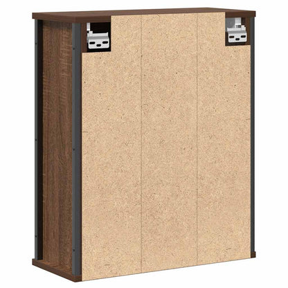 Badkamerwandkast met spiegel 50x21x60 cm bruin eikenkleurig