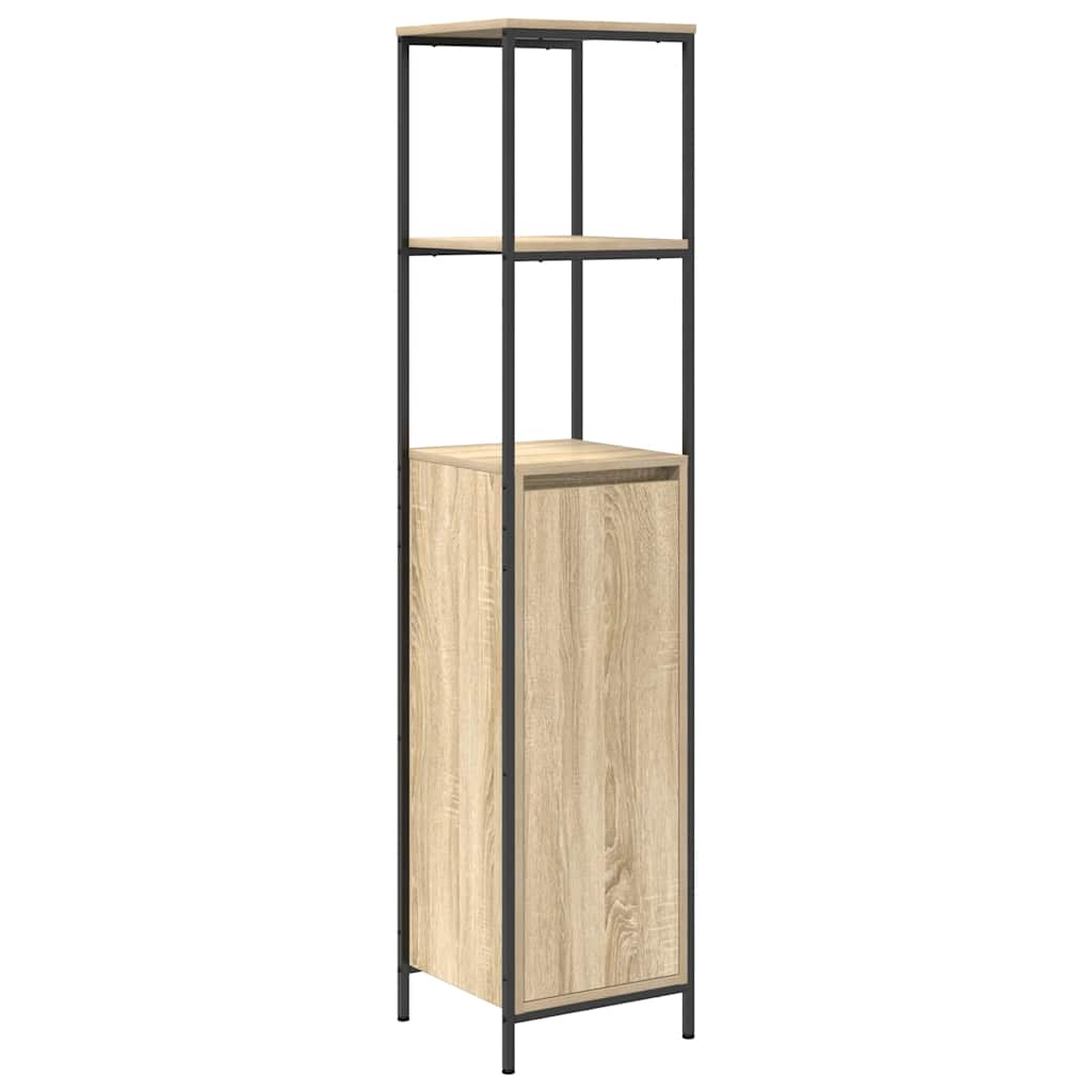 Badkamermeubel met planken 36x35x165 cm Sonoma eikenkleurig