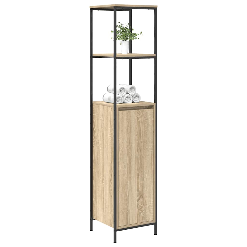 Badkamermeubel met planken 36x35x165 cm Sonoma eikenkleurig