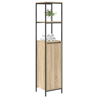 Badkamermeubel met planken 36x35x165 cm Sonoma eikenkleurig