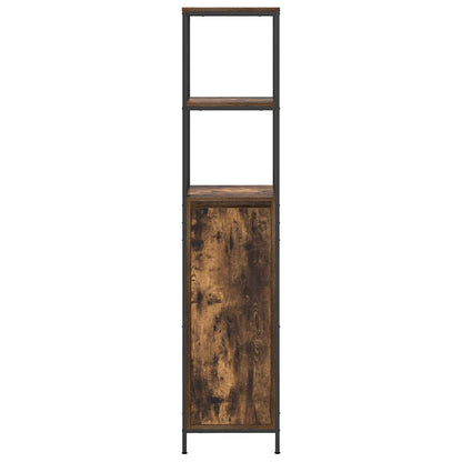 Badkamermeubel met planken 36x35x165 cm gerookt eiken