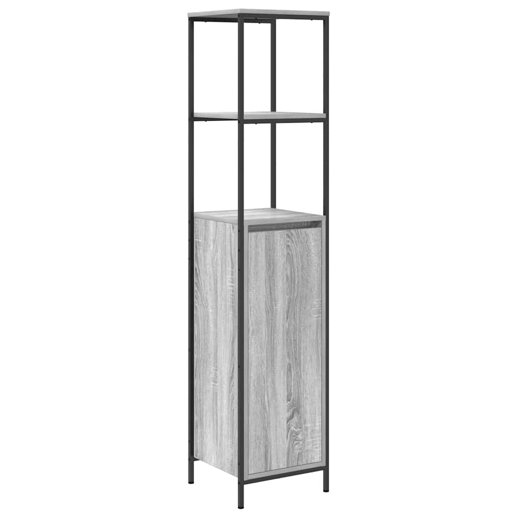 Badkamermeubel met planken 36x35x165 cm grijs Sonoma