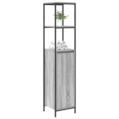 Badkamermeubel met planken 36x35x165 cm grijs Sonoma