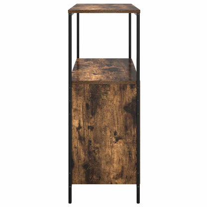 Badkamermeubel met planken gerookt eiken 76,5x35x95 cm