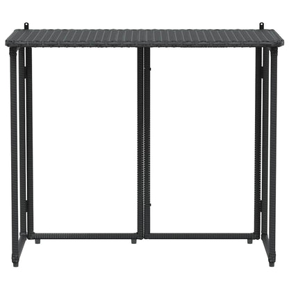 Tuintafel inklapbaar 90x51x75 cm poly rattan zwart