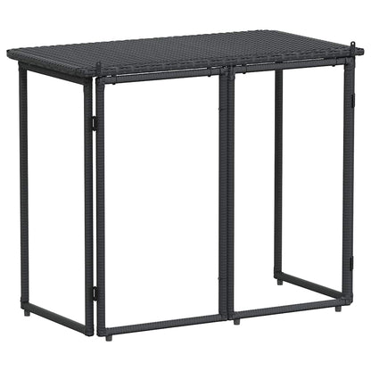 Tuintafel inklapbaar 90x51x75 cm poly rattan zwart