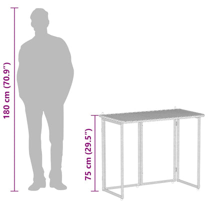 Tuintafel inklapbaar 90x51x75 cm poly rattan zwart