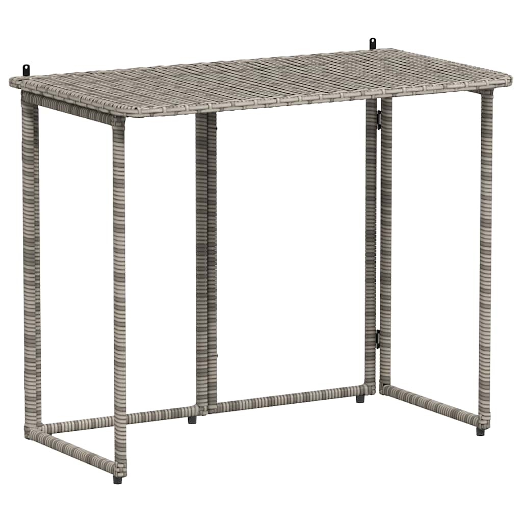 Tuintafel inklapbaar 90x51x75 cm poly rattan grijs