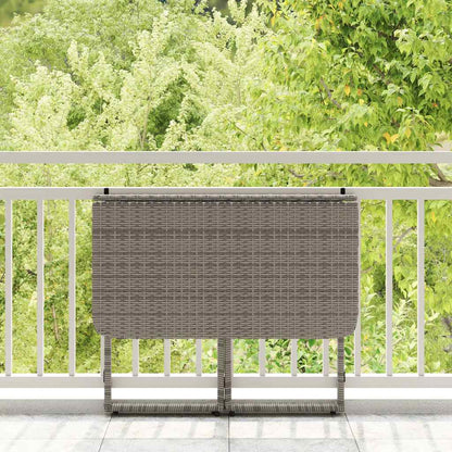 Tuintafel inklapbaar 90x51x75 cm poly rattan grijs