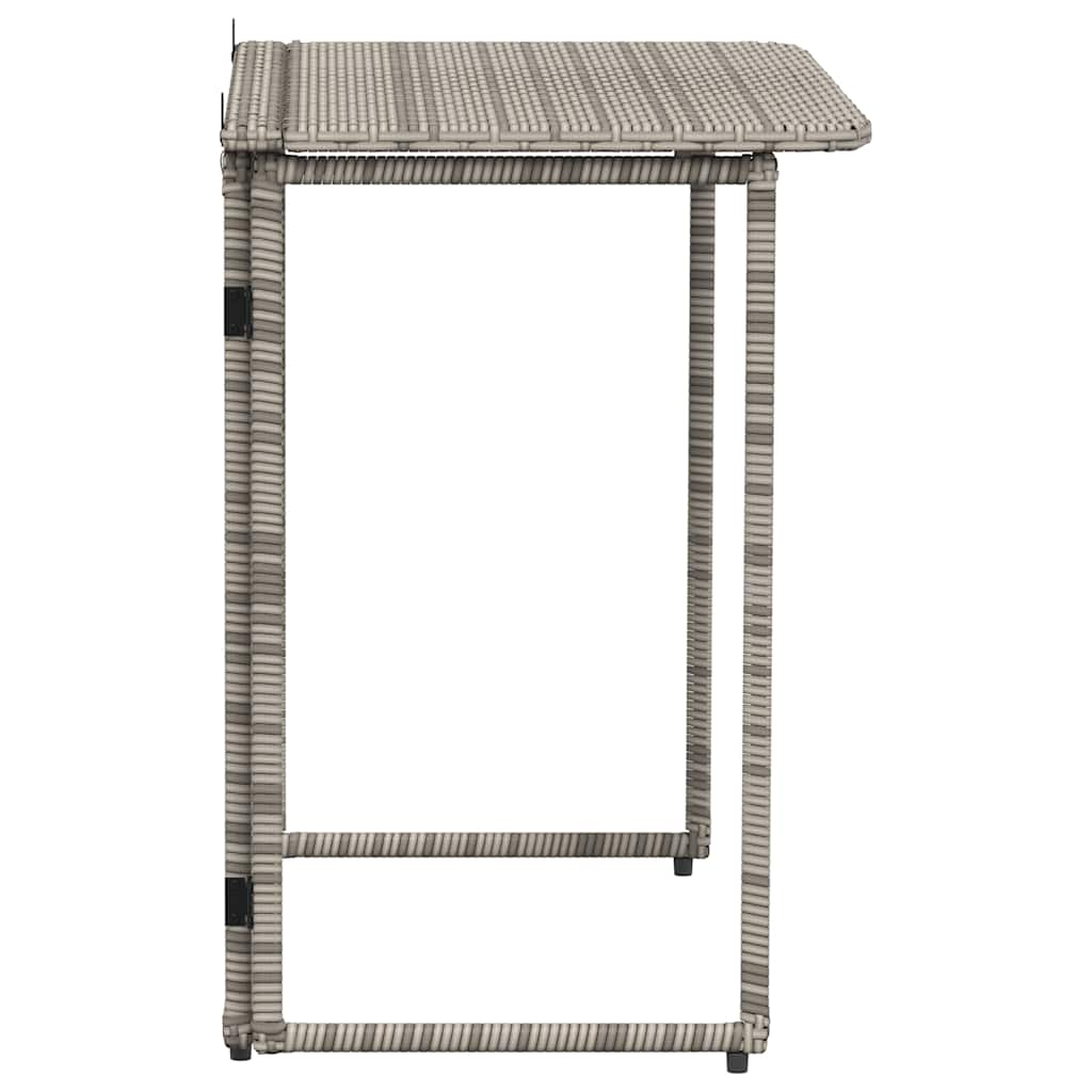 Tuintafel inklapbaar 90x51x75 cm poly rattan grijs