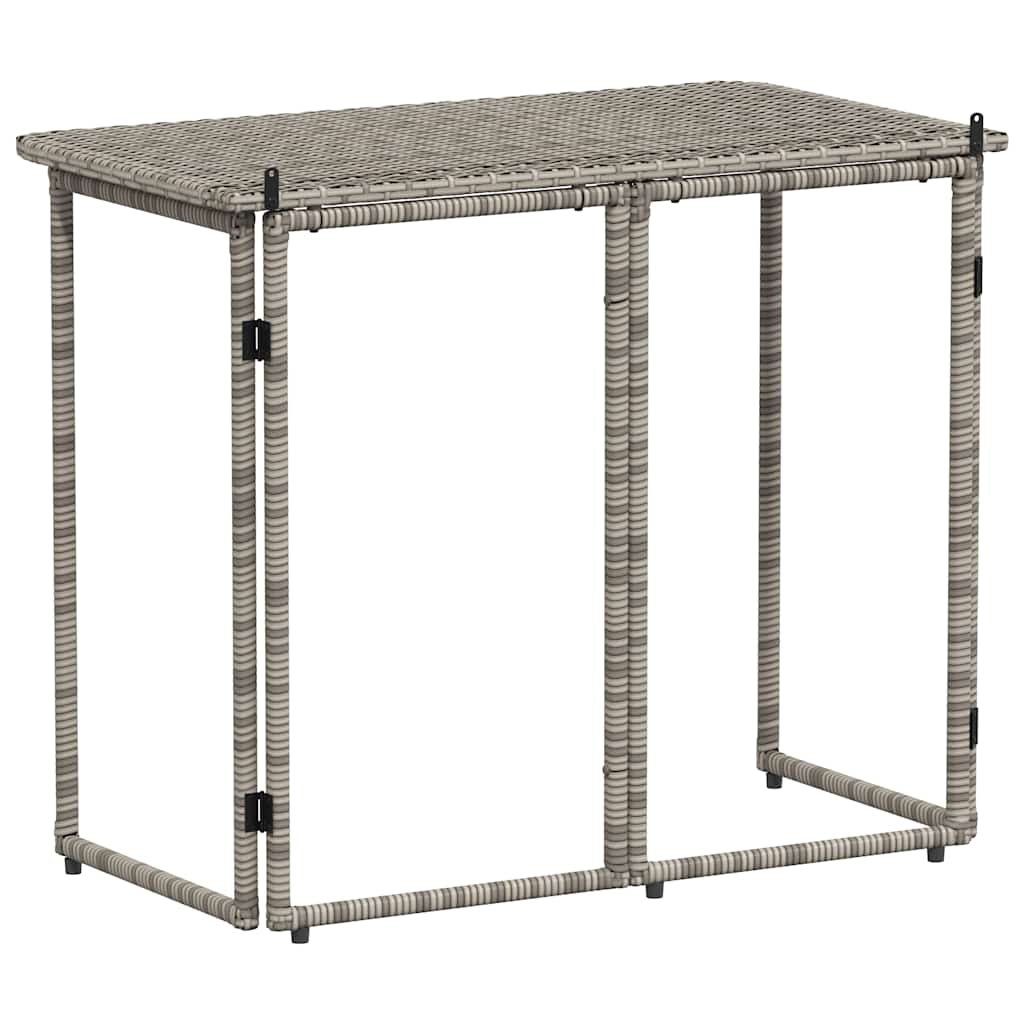 Tuintafel inklapbaar 90x51x75 cm poly rattan grijs