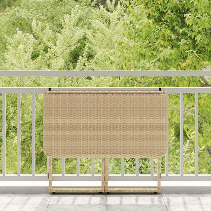 Tuintafel inklapbaar 90x51x75 cm poly rattan beige