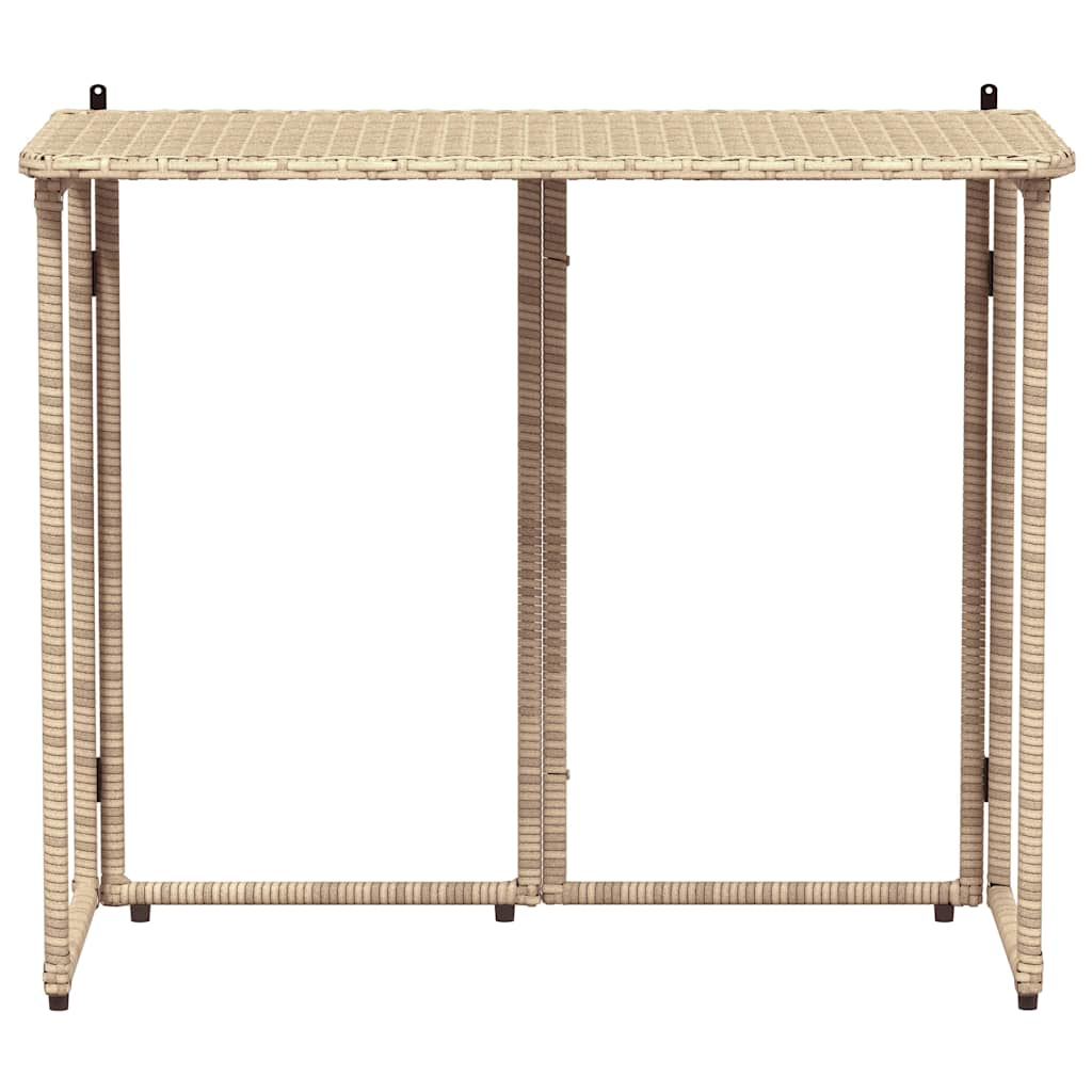 Tuintafel inklapbaar 90x51x75 cm poly rattan beige