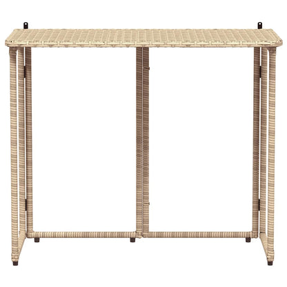 Tuintafel inklapbaar 90x51x75 cm poly rattan beige