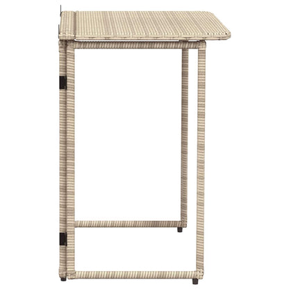 Tuintafel inklapbaar 90x51x75 cm poly rattan beige