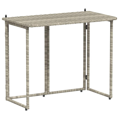 Tuintafel inklapbaar 90x51x75 cm poly rattan lichtgrijs