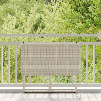 Tuintafel inklapbaar 90x51x75 cm poly rattan lichtgrijs