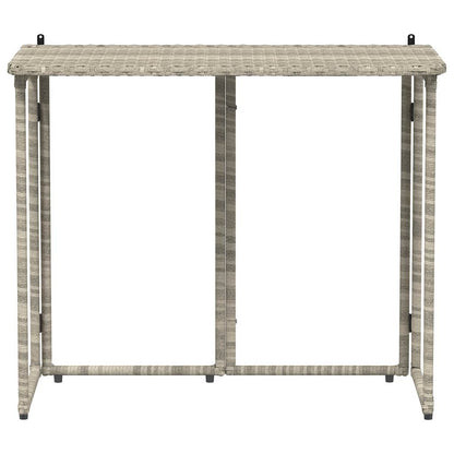 Tuintafel inklapbaar 90x51x75 cm poly rattan lichtgrijs